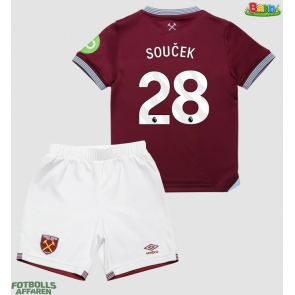 West Ham United Tomas Soucek #28 Hemmaställ Barn 2025-26 Kortärmad (+ Korta byxor)